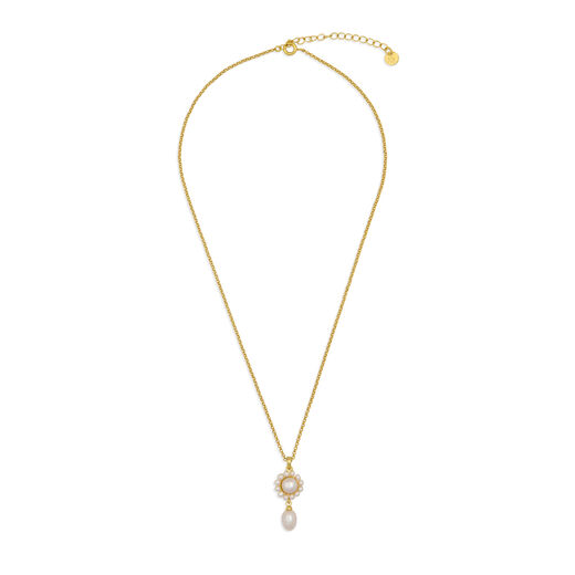 Pearl charm pendant necklace by Margaux Studios
